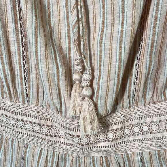 American Eagle Striped Cotton Linen Blend Romper – Size Medium Tall - Picture 6 of 10